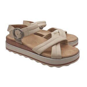 Vionic Beige Platform Sandals with Buckle